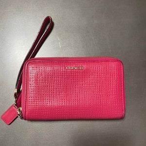 Hot Pink Coach Wristlet/Wallet